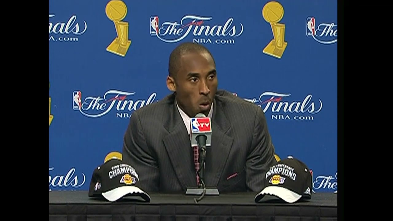 Kobe Bryant in a post game interview after Game 2 in the 2009 NBA Finals before the infamous "job's not finished" quote.